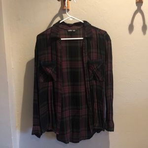 Express Black & Pink Button-Up